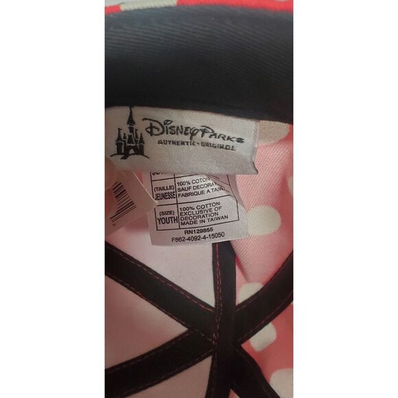 Disneyland Minnie Mouse Ball Cap Polka Dot Bow Hat Youth Disney Parks Authentic - Picture 10 of 11